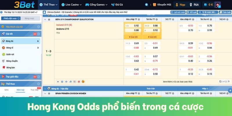 Hong Kong Odds phổ biến trong cá cược