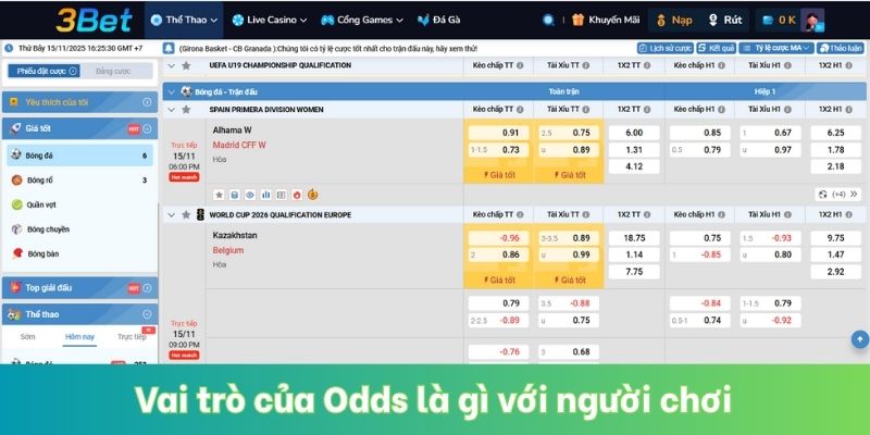Vai trò của Odds là gì với người chơi