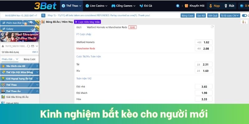 Kinh nghiệm bắt kèo cho người mới