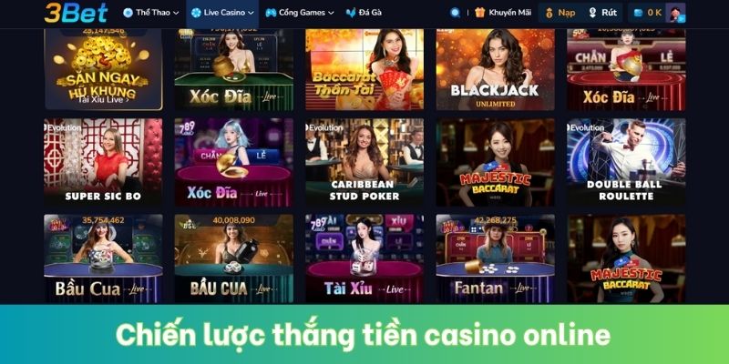 Chiến lược thắng tiền casino online