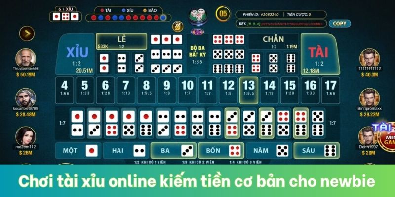 Chơi tài xỉu online kiếm tiền cơ bản cho newbie
