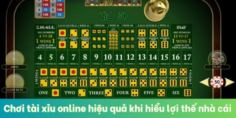 Chơi tài xỉu online kiếm tiền hiệu quả khi hiểu lợi thế nhà cái