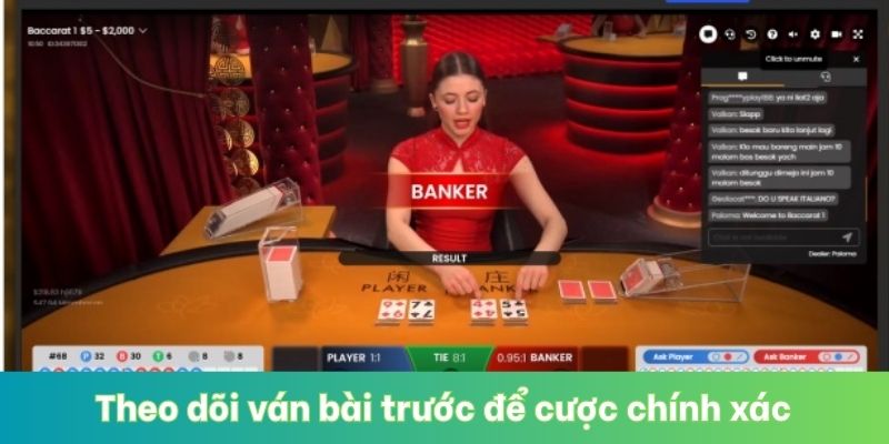 Theo dõi ván bài trước để cược chính xác