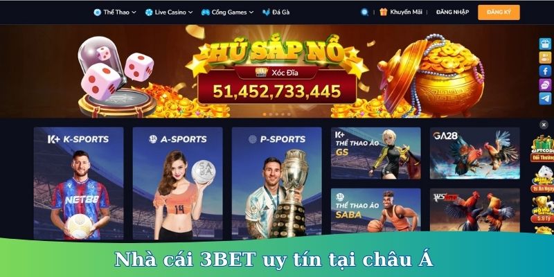 Nhà cái 3BET được game thủ ưu ái